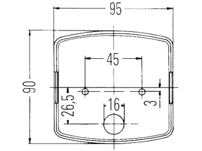 Hella® Schlussleuchte eckig, links, 95 x 90 x 54,5 mm, P21W; R10W, Schlusslicht; Bremslicht; Blinklicht; Kennzeichenlicht, 2SE 002 776-211