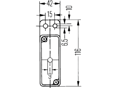 Hella® Positionsleuchte quadratisch, seitlich links/rechts, 42 x 116 x 37 mm, mit Umrisslicht, 2XS 005 020-011