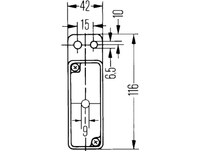 Hella® Positionsleuchte quadratisch, seitlich links/rechts, 42 x 116 x 43 mm, mit Umrisslicht, 2XS 005 020-091 Hella® Positionsleuchte quadratisch, seitlich links/rechts, 42 x 116 x 43 mm, mit Umrisslicht, 2XS 005 020-091