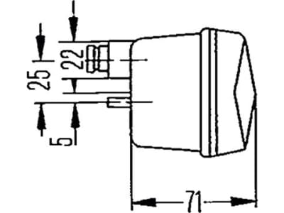 Hella® Schlussleuchte eckig, links, 201 x 76 x 71 mm, P21W; R10W, Schlusslicht; Bremslicht; Blinklicht; Kennzeichenlicht, 2SE 001 680-291