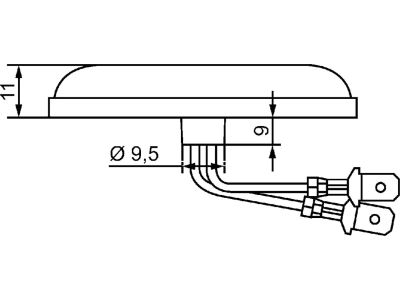 Hella® LED-Seitenmarkierungsleuchte eckig, 65 x 16 x 11 mm, 24 V DC, E4 9194, 2PS 357 010-101