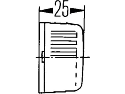 Hella® Seitenmarkierungsleuchte eckig, links/rechts, 110 x 40 x 25 mm, Anbau; waagerecht; senkrecht, E1 86; E17 378; 024544, 2PS 006 717-031