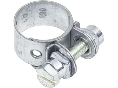 Schlauchschelle "S" Ø 18 mm, Breite 12 mm, Stahl, DIN 3017 Schlauchschelle "S" Ø 18 mm, Breite 12 mm, Stahl, DIN 3017