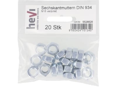 Hevi Sechskantmutter DIN 934, verzinkt, in 