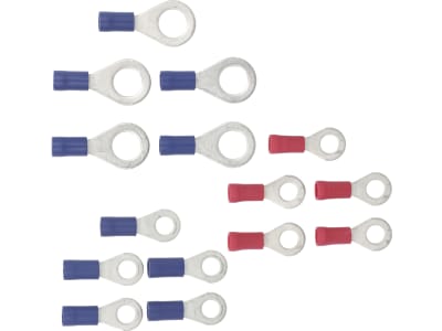 Hevi Ringkabelschuh-Sortiment 0,25 – 1,0 mm²; 1,0 – 2,5 mm², 15 St., teilisoliert