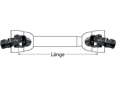 Weitwinkelgelenkwelle 682 mm Baugröße 4; 2300, Dreikantprofil, einseitiges Weitwinkelgelenk 80°