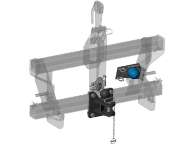 Düvelsdorf Anbausatz Zugöse und Kugelkupplung "K80" für Euroadapter für Dreipunktanbau Kat. 2/Kat. 3, 3519295