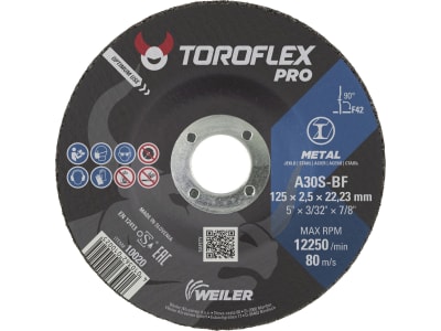 Toroflex   Trennscheibe Classic Universal A 30 S4 BF 125 x 22,23 mm