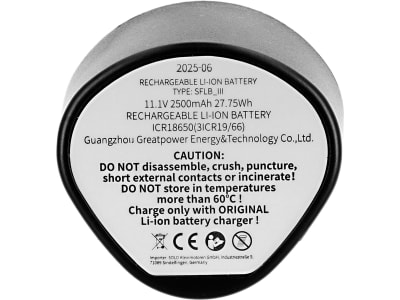Solo® Ersatzakku 11,1 V/2,5 Ah Li-Ion, für Sprühgerät 206, 411, 441, 49485