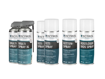 TECTROL SPRAY MISCHKARTON 6 x 400 ml Karton   Wartungs-Set (6-tlg.): Kettenspray, Fettspray, Multispray & Rostlöser