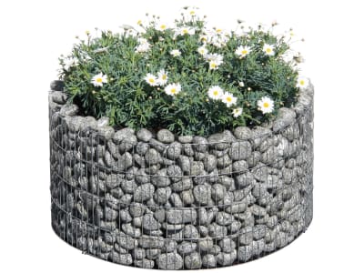 bellissa Gabionen-Hochbeet Basic rund inklusive Trennfolie   silber  Durchmesser 81 cm  Höhe 40 cm 