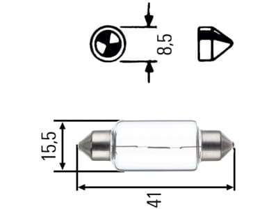 Hella® Soffitte 12 V, 18 W, SV 8,5, 8GM 002 091-121 Hella® Soffitte 12 V, 18 W, SV 8,5, 8GM 002 091-121
