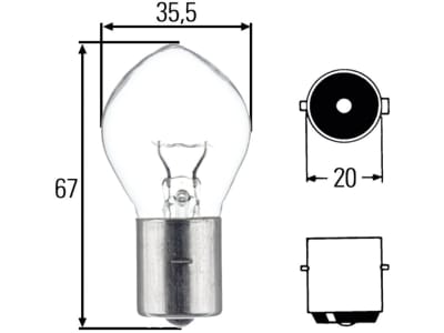 Hella® Kugellampe F2, 24 V, 35 W, BA20s, 8GA 002 083-251 Hella® Kugellampe F2, 24 V, 35 W, BA20s, 8GA 002 083-251