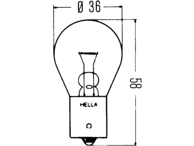 Hella® Kugellampe U, 12 V, 45 W, BA15s, 8GA 002 074-121 Hella® Kugellampe U, 12 V, 45 W, BA15s, 8GA 002 074-121