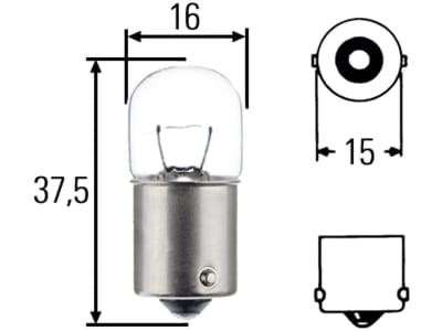 Hella® Kugellampe R5W, 24 V, 5 W, BA15s, 8GA 002 071-241 Hella® Kugellampe R5W, 24 V, 5 W, BA15s, 8GA 002 071-241
