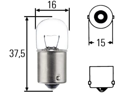 Hella® Kugellampe R5W, 24 V, 5 W, BA15s, 8GA 002 071-241