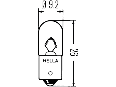 Hella® Kugellampe T4W, 12 V, 4 W, BA9s, 8GP 002 067-121 Hella® Kugellampe T4W, 12 V, 4 W, BA9s, 8GP 002 067-121