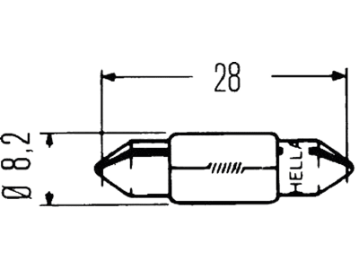 Hella® Soffitte 12 V, 3 W, SV 7-8, 8GM 002 094-121 Hella® Soffitte 12 V, 3 W, SV 7-8, 8GM 002 094-121