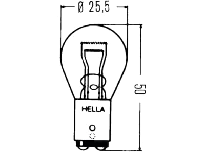 Hella® Kugellampe P21W / 5W, 12 V, 21 W; 5 W, BAY15d, 8GD 002 078-121