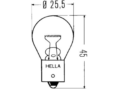 Hella® Kugellampe P21W, 12 V, 21 W, BA15s, 8GA 002 073-121 Hella® Kugellampe P21W, 12 V, 21 W, BA15s, 8GA 002 073-121