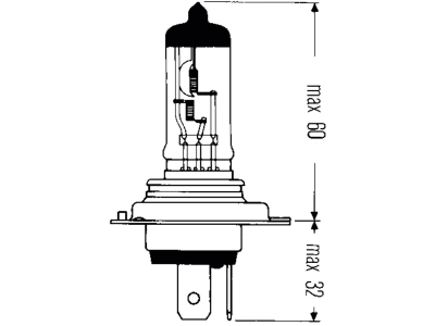 Hella® Halogenlampe Halogen H4, 24 V, 75 W; 70 W, P43t-38, 8GJ 002 525-251 Hella® Halogenlampe Halogen H4, 24 V, 75 W; 70 W, P43t-38, 8GJ 002 525-251