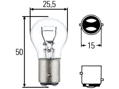 Hella® Kugellampe P21W / 5W, 24 V, 21 W; 5 W, BAY15d, 8GD 002 078-241