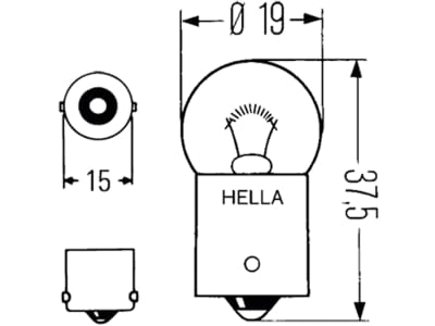 Hella® Kugellampe R10W, 24 V, 10 W, BA15s, Heavy Duty, 8GA 002 071-271