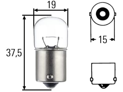 Hella® Kugellampe R10W, 12 V, 10 W, BA15s  in Blisterpackung, 8GA 002 071-133