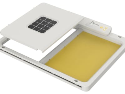 Hühnerklappe "All-in-one" 54 x 45 cm mit Solarmodul für Geflügel, von Chick'A®, 38595614001