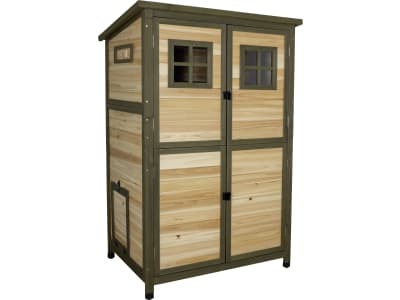KERBL Hühnerstall "Tower" 109 x 75 x 167 cm, aus lasiertem Holz, 2 Sitzstangen, 2 Legenester, 81750