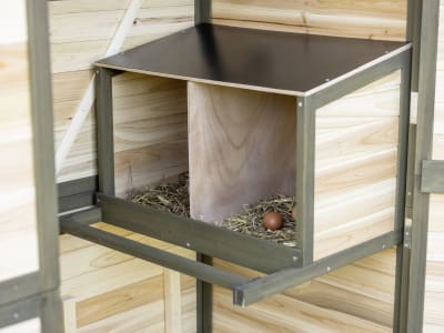 KERBL Hühnerstall "Tower" 109 x 75 x 167 cm, aus lasiertem Holz, 2 Sitzstangen, 2 Legenester, 81750