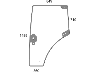 Türscheibe grün, links, für Traktor Claas Arion 410, 420