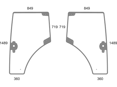 Türscheibe grün, links/rechts, für Traktor Claas Arion 410, 420