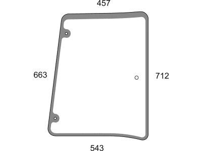 Eckscheibe grün, hinten rechts, geklebt, für Traktor Claas Arion 410, 420