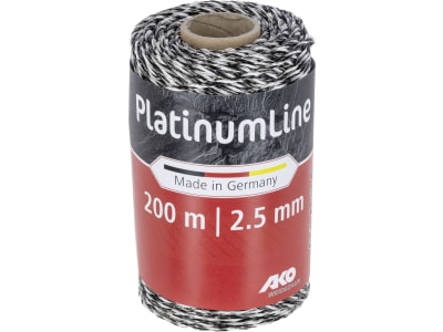 Ako Litze "PlatinumLine" 200 m, schwarz; weiß, Ø 2,5 mm, 442833