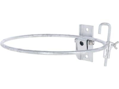 KERBL Eimerhalter 280 mm, rund, zum Anschrauben, mit Auswurfsicherung, klappbar, 146041