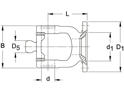 Walterscheid Weitwinkelflanschgabel "FG" WW80° Baugröße 2580, 1136983