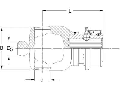 Walterscheid Weitwinkelanschlussgabel "ASG" WW80° Baugröße 2580, Profil 1 3/8" 6, mit Ziehverschluss, 1135313