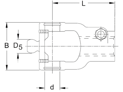 Walterscheid Weitwinkelanschlussgabel "AGKF" WW80° Baugröße 2380, Profil 1 3/8" 6, mit Klemmschraube (Formschluss), 1366839