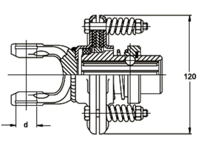 Walterscheid Reibkupplung "K94/1", Baugröße 2200, 1 3/8" 6, d 24 mm, Auslösekraft 400 Nm, Verschluss M 10, 1362488