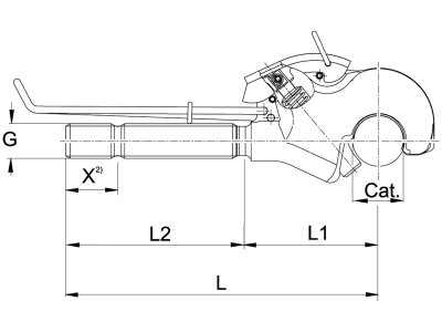 Walterscheid Oberlenkerspindel Kat. 3, mit Fanghaken Walterscheid Oberlenkerspindel Kat. 3, mit Fanghaken