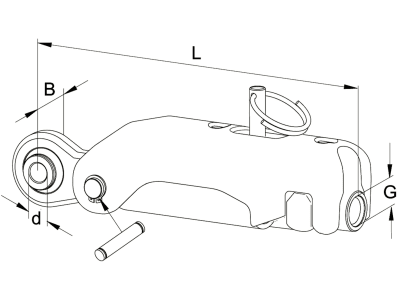 Walterscheid Stabilisator "ASST-B/S", Grundkörper mechanisch mit Bolzen verstärkte Ausführung, 350 mm, Federweg +/- 40 mm, für Unterlenker mechanisch, 1309381