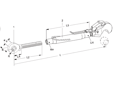 Walterscheid Oberlenker "SOLH", Kat. 2, L 610 – 925 mm, mit Fanghaken, 1309957