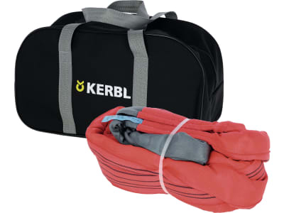 KERBL Abschleppschlinge 6 m, 35 t, rot, mit verstärkten Schlaufen, Warnfähnchen und Transporttasche, 37706
