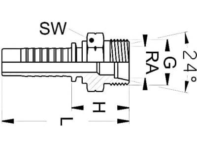 Außengewindenippel "CEL", leicht, Aussenkung 24°, NW DN 5 - 3/16", RA 06, M 12 x 1,5