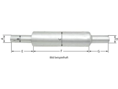 Schalldämpfer, , Auslass 50 mm, Länge 1.180 mm, für diverse Hersteller