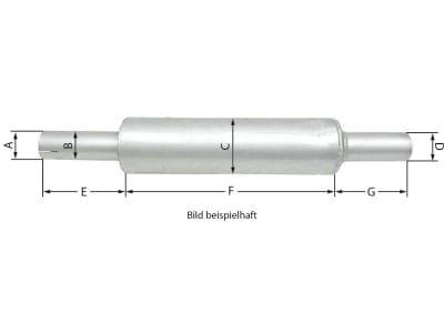 Schalldämpfer oben, Auslass 48 mm, Länge 930 mm, für Case IH