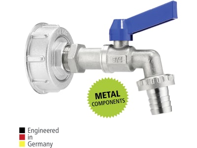 Geka® Adapter G 3/4" IG; S 60 x 6 IG mit Kugelauslaufventil, für IBC-Tank, 30.0044.8