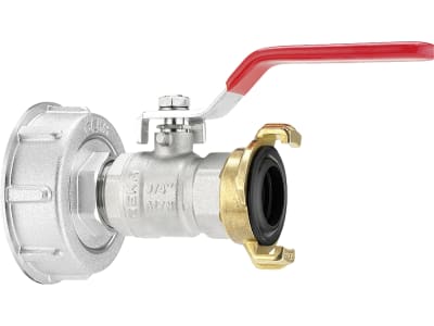 Geka® Adapter G 3/4" IG; S 60 x 6 IG mit Kugelhahn und GeKa Schnellkupplung, für IBC-Tank, 30.0045.8