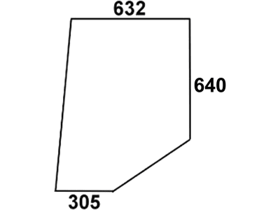 Türscheibe, klar, links/rechts, für Case IH 600, 700, 800, 900, 1000, Kabine Comfort 2000